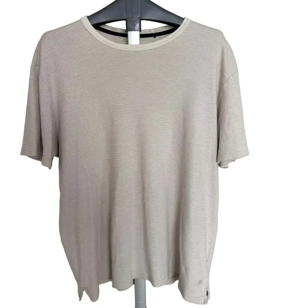Banana Republic LuxeTouch Performance Striped Tee Mens Size XXL 100% Cotton